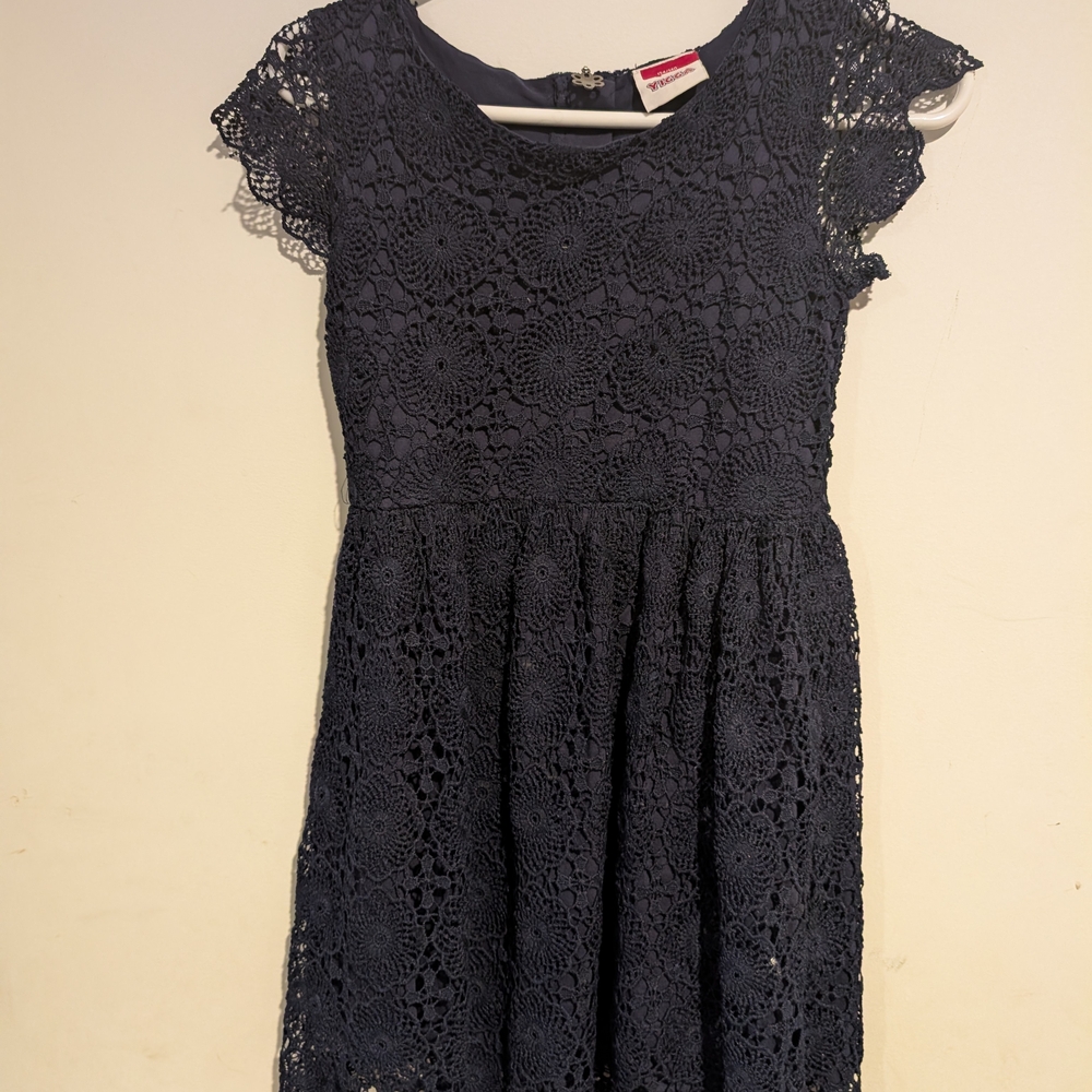 Elegant Navy Lace Dress